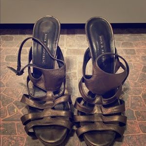 Bronze gunmetal sandals